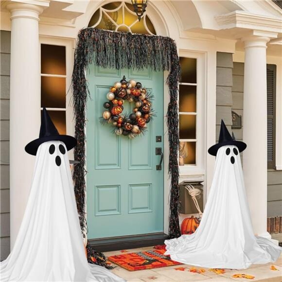 2 Packs Halloween Ghost Decor with Remote String Lights for Indoor/Outdoor - Picture 5 of 7